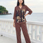 Stone Canvas Satin Night Co-ord Set