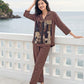 Stone Canvas Satin Night Co-ord Set