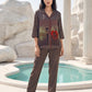 Rouge Frame Satin Night Co-ord Set