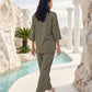 Olive Mosaic Satin Night Co-ord Set