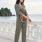 Stone Canvas Satin Night Co-ord Set