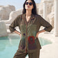 Rouge Frame Satin Night Co-ord Set