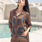Rust Matrix Satin Night Co-ord Set