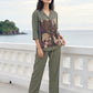 Stone Canvas Satin Night Co-ord Set