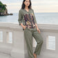 Stone Canvas Satin Night Co-ord Set