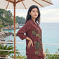 Rust Matrix Satin Night Co-ord Set