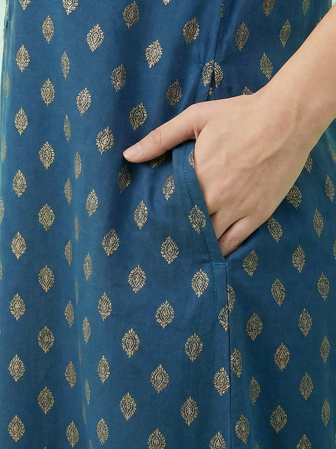 Alpine - Maxi Nightdress with Embroidered V-slit Neckline