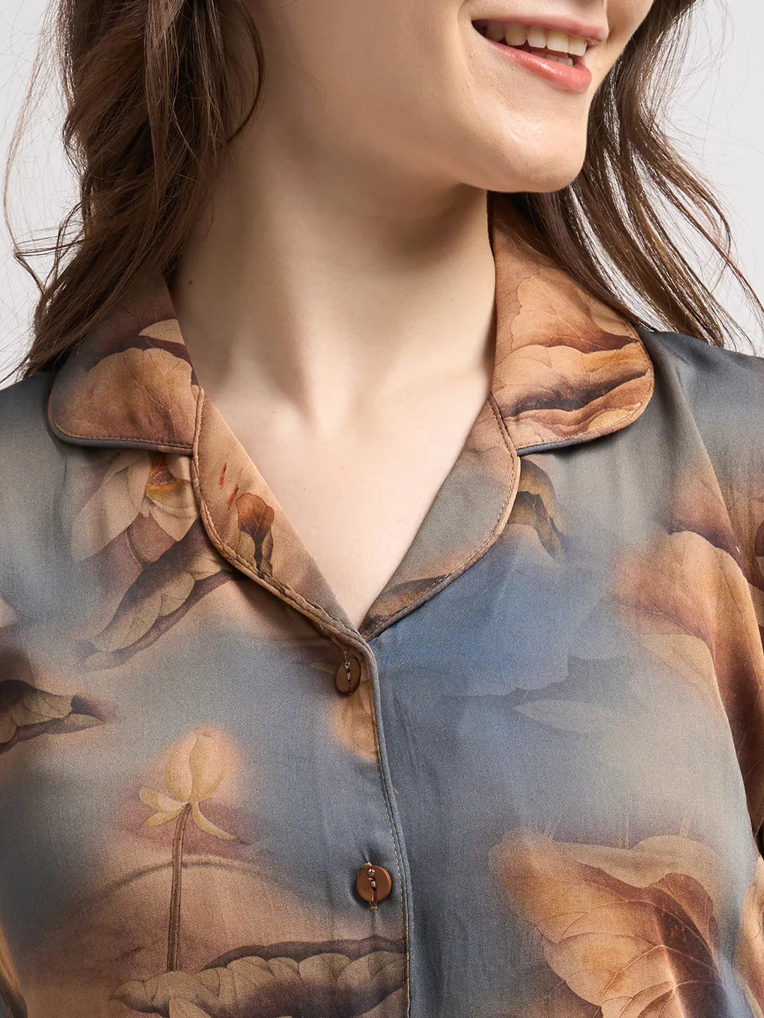 Copper Glow - Silky Lounge Night Suit