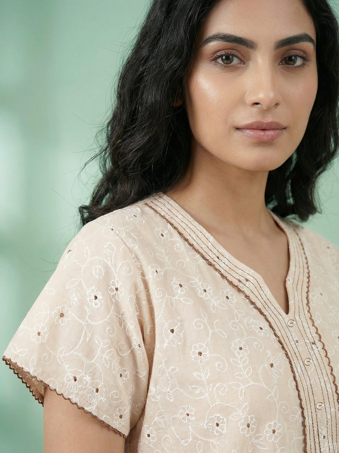 Alpine - Elegant Printed Maxi Nightdress