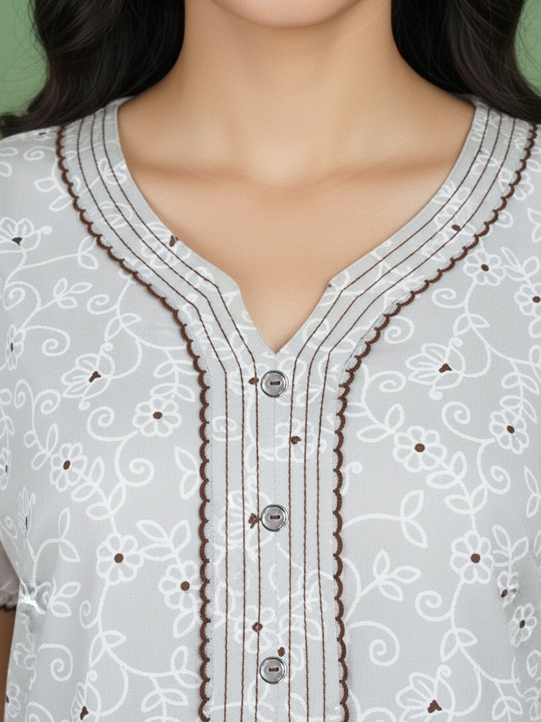 Alpine - Elegant Printed Maxi Nightdress